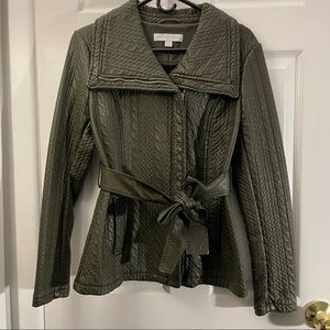 Faux leather Military Green Jacket New York & Company